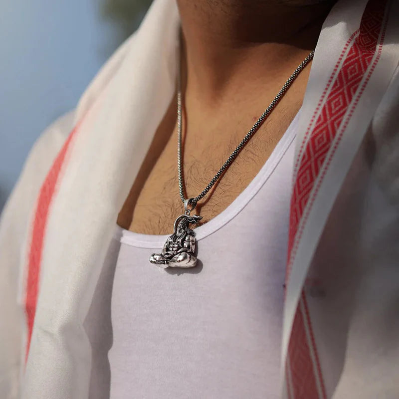 Lord Hanuman Meditating Pendant With Chain