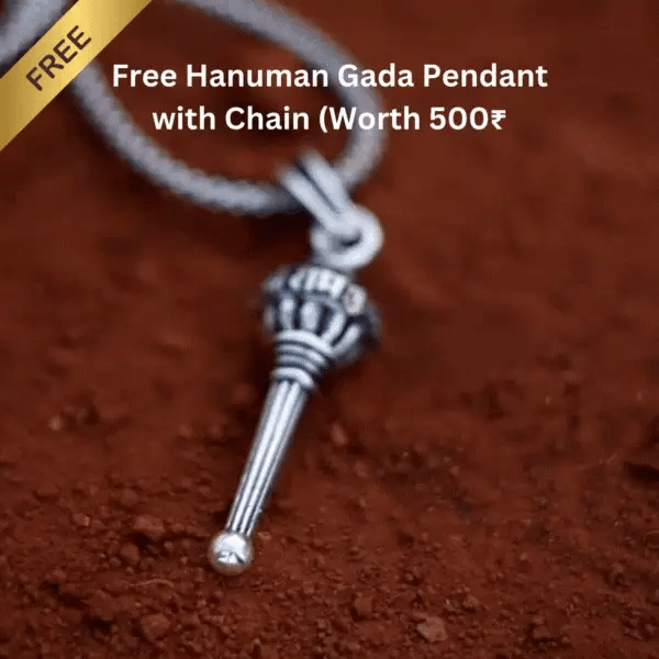 Gold-Plated Hanuman Pendant with Chain | Free Hanuman Gada Pendant