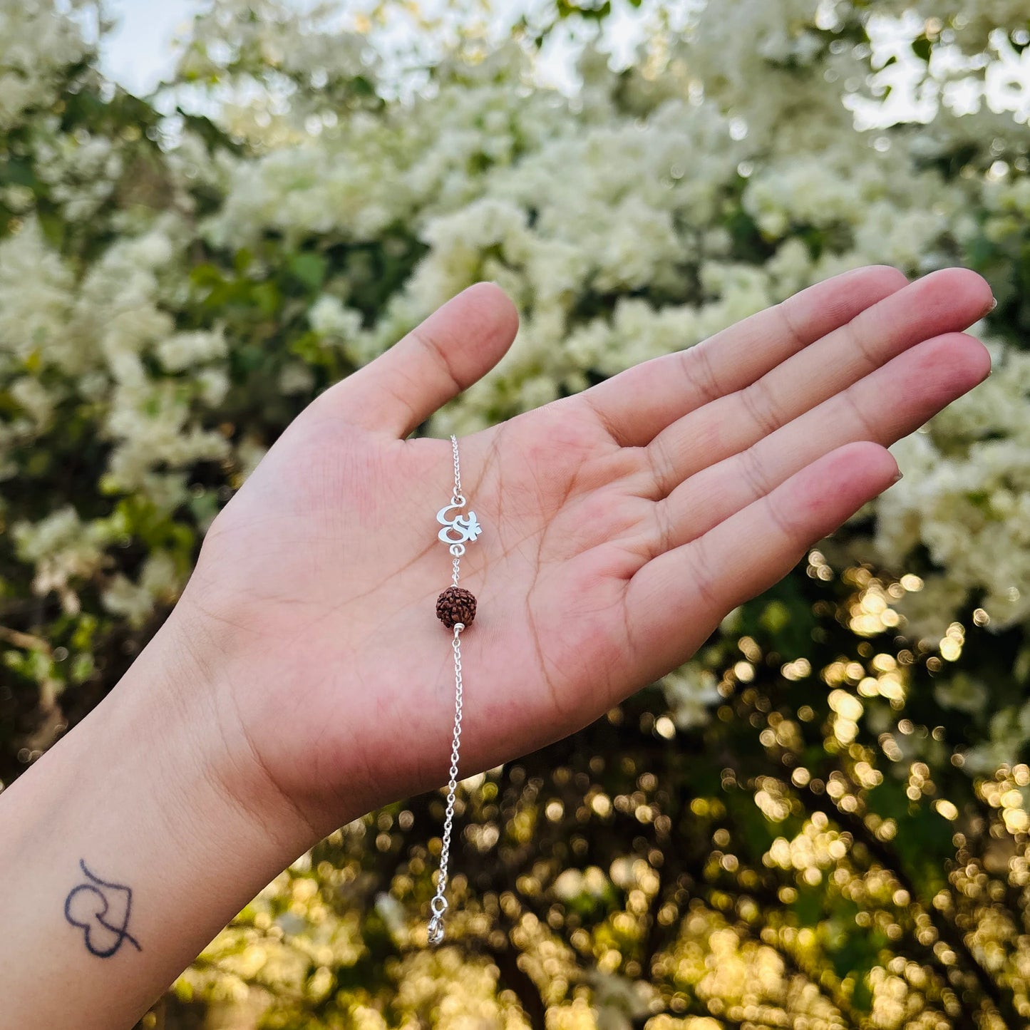 Stylish original 7mm rudraksha oom braclet