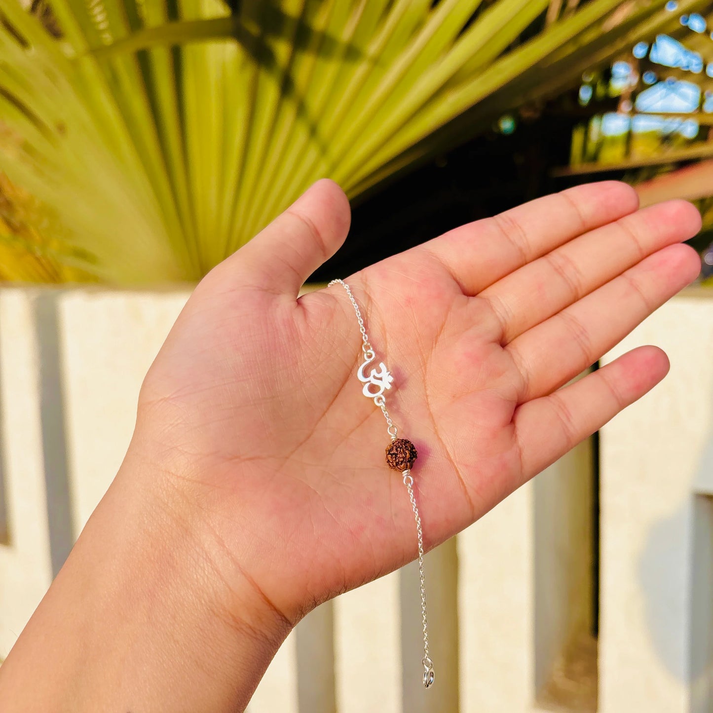 Stylish original 7mm rudraksha oom braclet