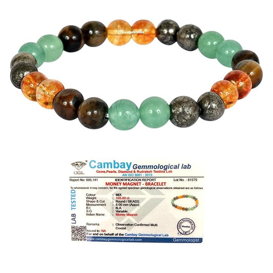 Money Magnet Natural Stone Beads With Certified Bracelet